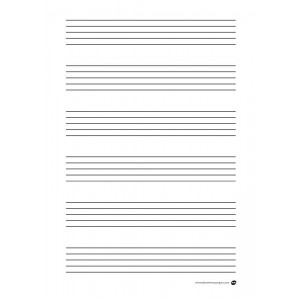 Papier à musique grosse portée (format vertical) - Devenir Musique